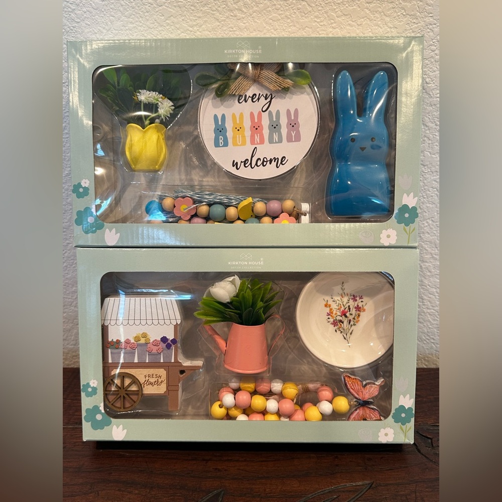 BOTH SETS Kirkton House Spring & Easter Tray Objects Tier Tray Aldi Decor Props